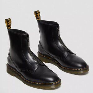 NEW Dr Martens Black Leather Boots Cabbott Polished Smooth Zip Up Men's 14